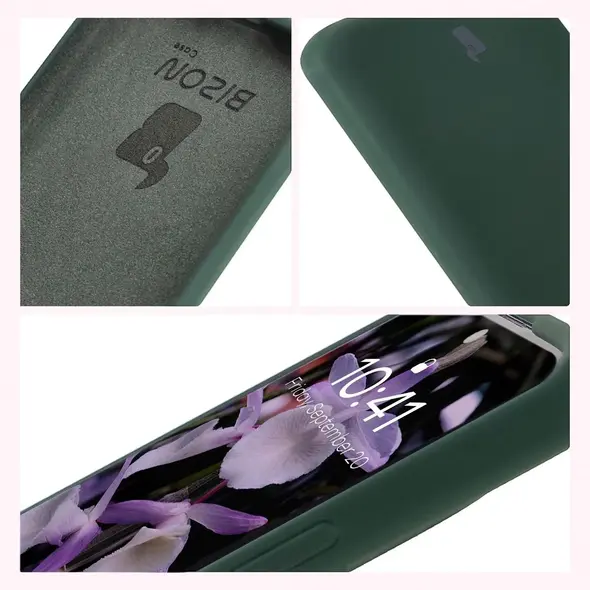 Silikonowe etui Bizon Soft Case do Xiaomi Redmi Note 14 Pro 4G ciemnozielone