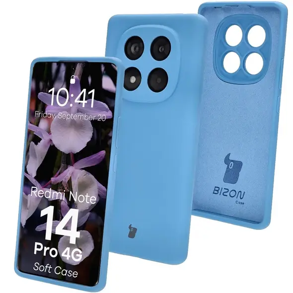 Silikonowe etui Bizon Soft Case do Xiaomi Redmi Note 14 Pro 4G niebieskie