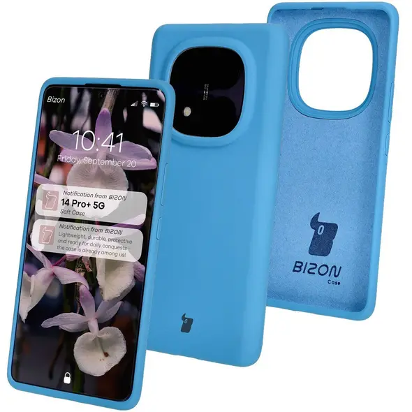 Silikonowe etui Bizon Soft Case Xiaomi Redmi Note 14 Pro+ Plus 5G niebieskie