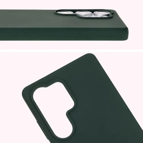 Silikonowe etui Bizon Soft Case do Samsung Galaxy S25 Ultra ciemnozielone
