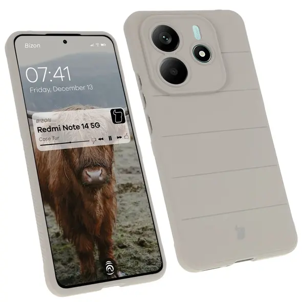 Pancerne etui Bizon Case Tur do Xiaomi Redmi Note 14 5G jasnoszare