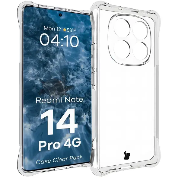 Etui + 2x folia na ekran Bizon Case Clear Pack do Xiaomi Redmi Note 14 Pro 4G