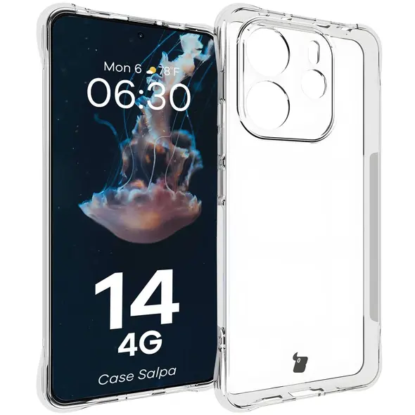 Elastyczne etui Bizon Case Salpa do Xiaomi Redmi Note 14 4G przezroczyste