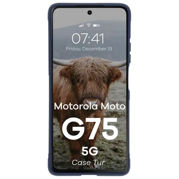 Pancerne etui Bizon Case Tur do Motorola Moto G75 5G granatowe