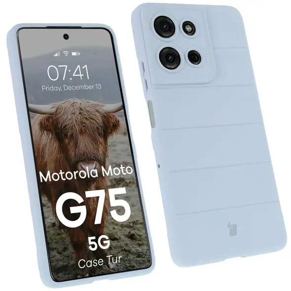 Pancerne etui Bizon Case Tur do Motorola Moto G75 5G jasnoniebieskie