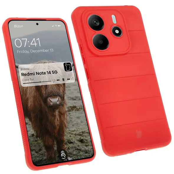 Pancerne etui Bizon Case Tur do Xiaomi Redmi Note 14 5G czerwone