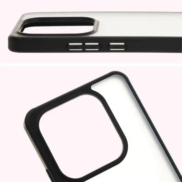 Etui Bizon Case Angelo do Xiaomi Redmi Note 14 5G przydymione z czarną ramką