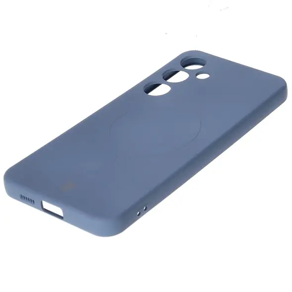 Silikonowe etui z pierścieniem magnetycznym Bizon Case Silicone Magnetic do Samsung Galaxy S25+ Plus / S24+ Plus granatowe