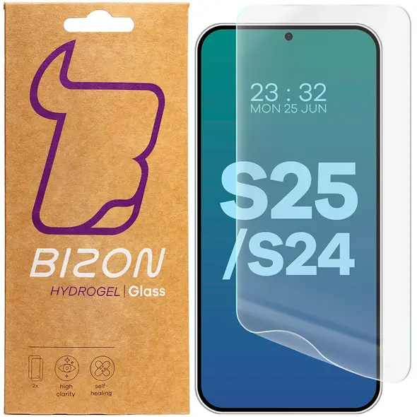 Folia hydrożelowa na ekran Bizon Glass Hydrogel Front do Samsung Galaxy S25 / S24 [2 PACK]
