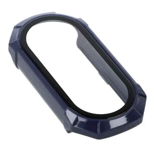 Etui Bizon Case+Glass Set do Xiaomi Mi Smart Band 8 niebieskie