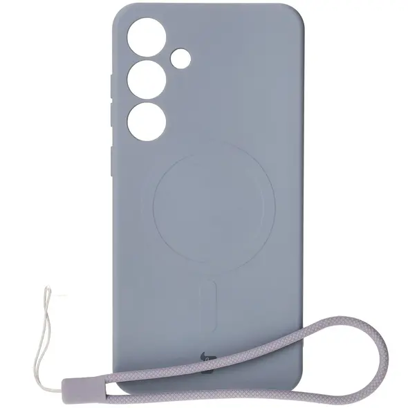 Silikonowe etui z pierścieniem magnetycznym Bizon Case Silicone Magnetic do Samsung Galaxy S25+ Plus / S24+ Plus szare