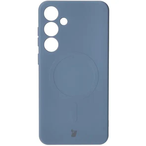 Silikonowe etui z pierścieniem magnetycznym Bizon Case Silicone Magnetic do Samsung Galaxy S25+ Plus / S24+ Plus granatowe