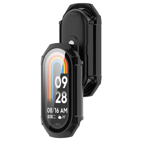 Etui ze szkłem do zegarka Bizon Case+Glass Watch do Xiaomi Smart Band 9 czarne