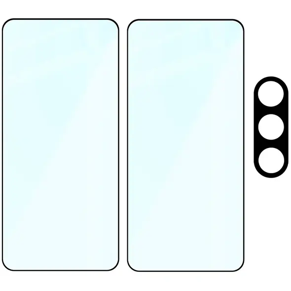 2x szkło na ekran + 1x na aparat Bizon Edge 2 Pack do Samsung Galaxy S25