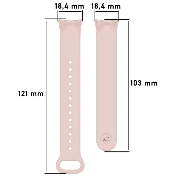 Pasek Bizon Strap Watch Dots do Xiaomi Mi Smart Band 8 jasnoróżowy