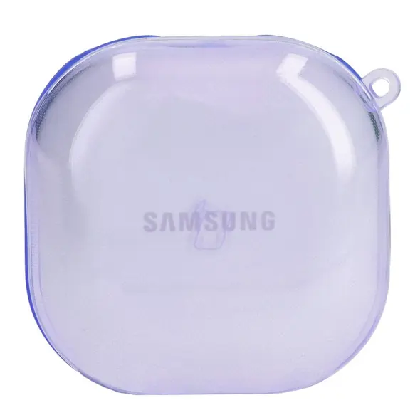 Etui Bizon Case Headphone Clear do Samsung Galaxy Buds Live / Pro / Buds2 / Buds2 Pro / Buds FE przezroczysto-fioletowe