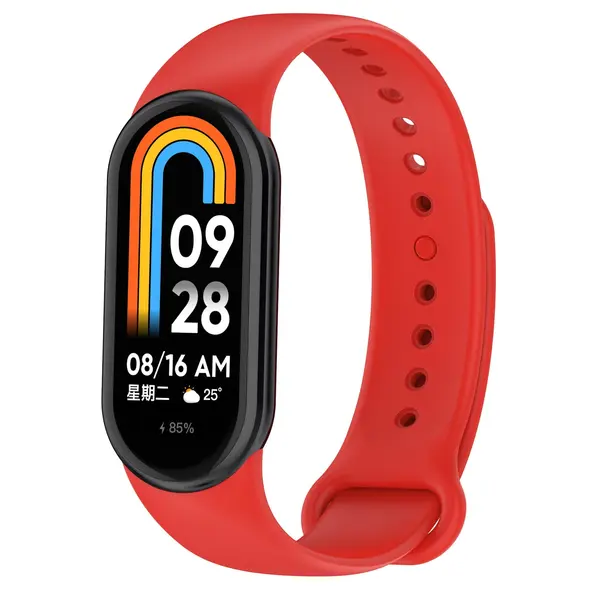 Pasek Bizon Strap Watch Dots do Xiaomi Mi Smart Band 8 czerwony