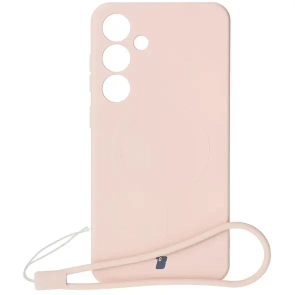 Silikonowe etui z pierścieniem magnetycznym Bizon Case Silicone Magnetic do Samsung Galaxy S25+ Plus / S24+ Plus jasnoróżowe