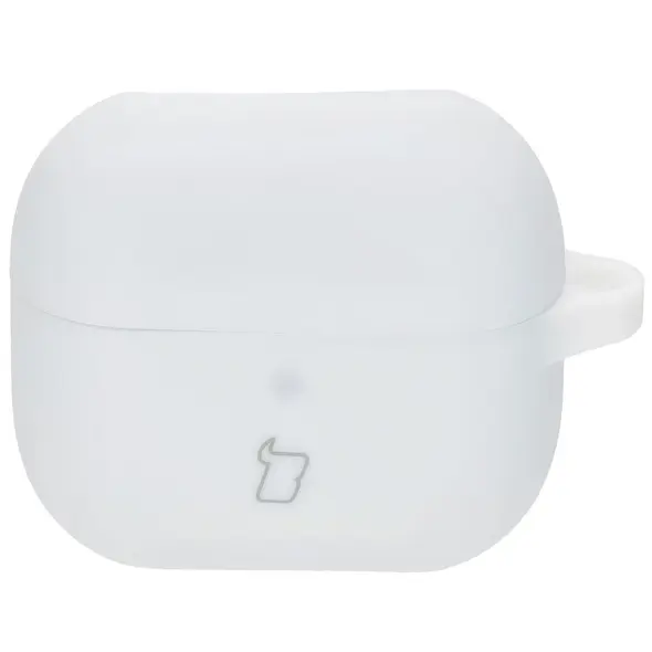 Silikonowe etui z karabińczykiem Bizon Case Headphone Silicone do Samsung Galaxy Buds 3 / 3 Pro białe