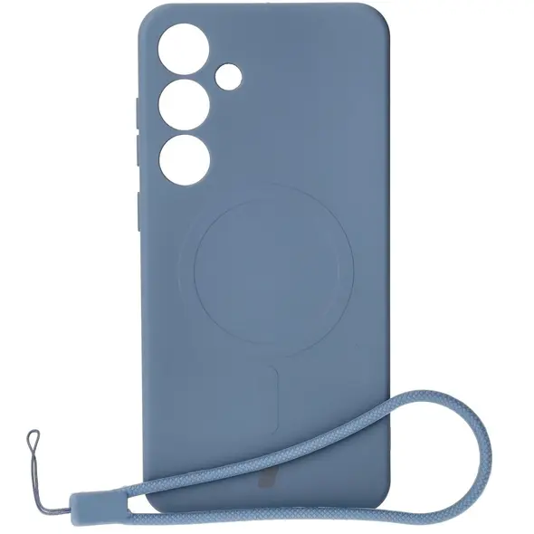 Silikonowe etui z pierścieniem magnetycznym Bizon Case Silicone Magnetic do Samsung Galaxy S25+ Plus / S24+ Plus granatowe