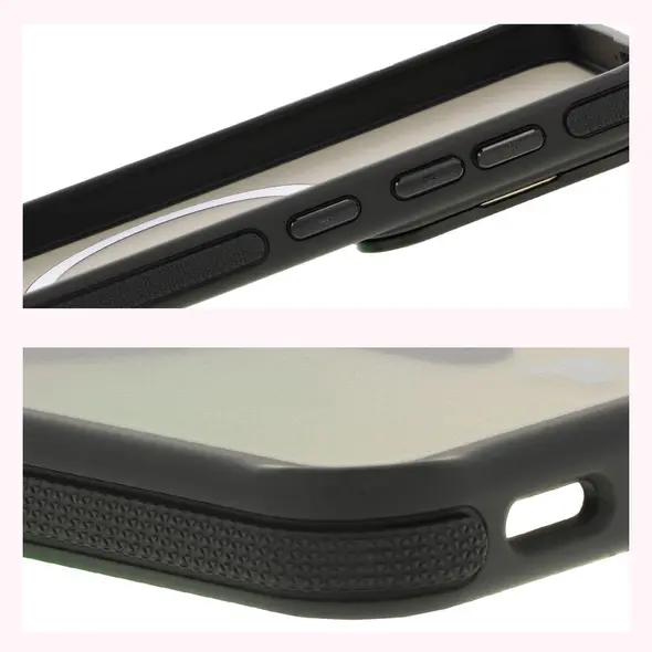 Etui z podstawką i pierścieniem magnetycznym Bizon Case Eclipse do Samsung Galaxy S25 przydymione z czarną ramką