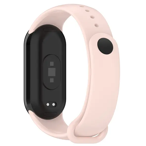 Silikonowy pasek Bizon Strap Watch Silicone do Xiaomi Smart Band 9 / 9 NFC / 8 jasnoróżowy