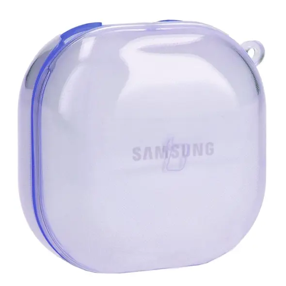 Etui Bizon Case Headphone Clear do Samsung Galaxy Buds Live / Pro / Buds2 / Buds2 Pro / Buds FE przezroczysto-fioletowe