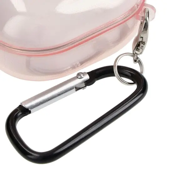 Etui Bizon Case Headphone Clear do Samsung Galaxy Buds Live / Pro / Buds2 / Buds2 Pro / Buds FE przezroczysto-różowe