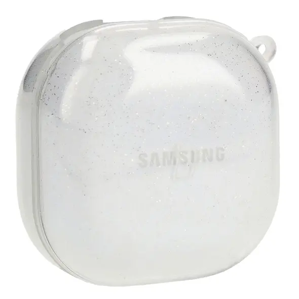 Etui Bizon Case Headphone Clear do Samsung Galaxy Buds Live / Pro / Buds2 / Buds2 Pro / Buds FE przezroczysto-brokatowe