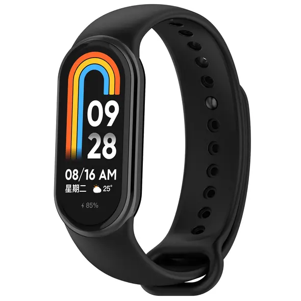 Silikonowy pasek Bizon Strap Watch Silicone do Xiaomi Smart Band 9 / 9 NFC / 8 czarny