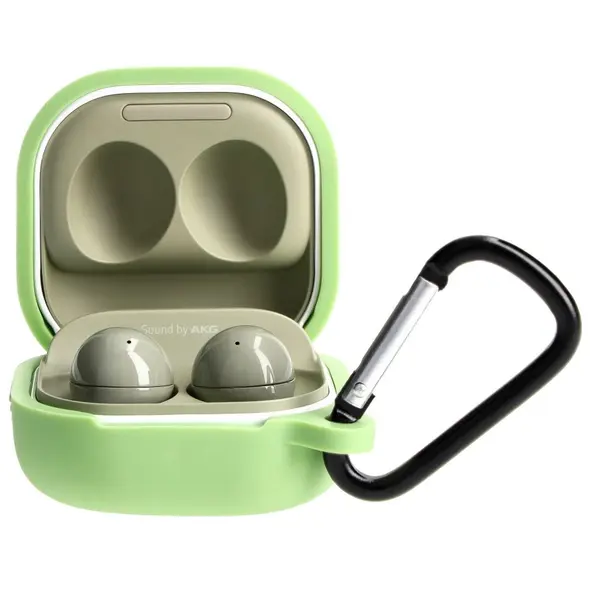 Etui Bizon Case Headphone Silicone do Samsung Galaxy Buds Live / Pro / Buds2 / Buds2 Pro / Buds FE zielone