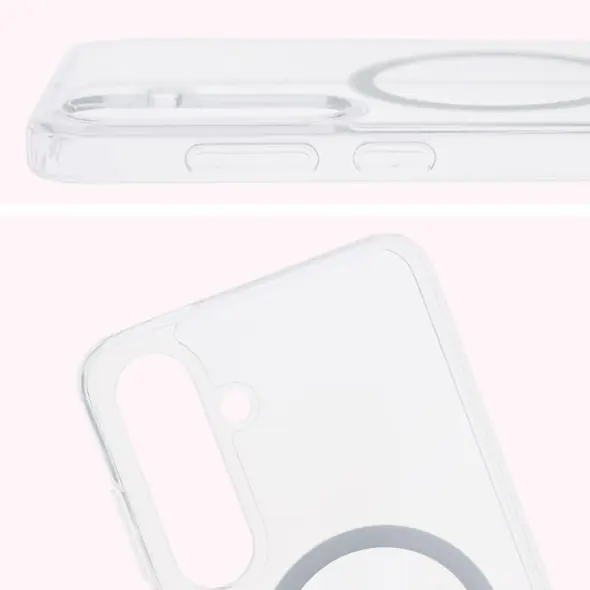 Etui z pierścieniem magnetycznym Bizon Case CrystalO do Samsung Galaxy S25+ Plus przezroczyste