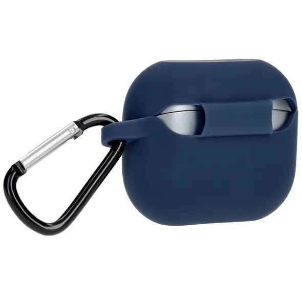 Silikonowe etui z karabińczykiem Bizon Case Headphone Silicone do Samsung Galaxy Buds 3 / 3 Pro ciemnoniebieskie