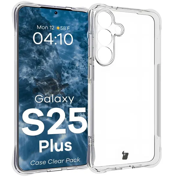 Etui + 2x szkło na ekran Bizon Case Clear Pack do Samsung Galaxy S25+ Plus przezroczyste