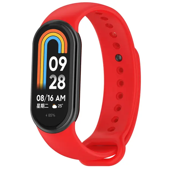 Silikonowy pasek Bizon Strap Watch Silicone do Xiaomi Smart Band 9 / 9 NFC / 8 czerwony
