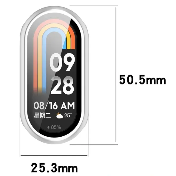 Etui ze szkłem do zegarka Bizon Case+Glass Watch do Xiaomi Smart Band 10 srebrne