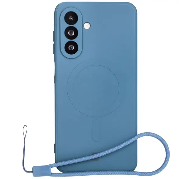 Silikonowe etui z pierścieniem magnetycznym Bizon Case Silicone Magnetic Sq do Samsung Galaxy A26 5G granatowe