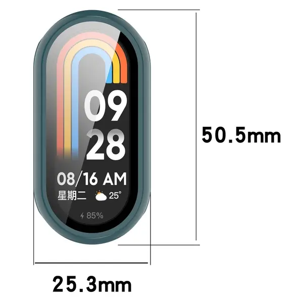 Etui ze szkłem do zegarka Bizon Case+Glass Watch do Xiaomi Smart Band 10 ciemnozielone