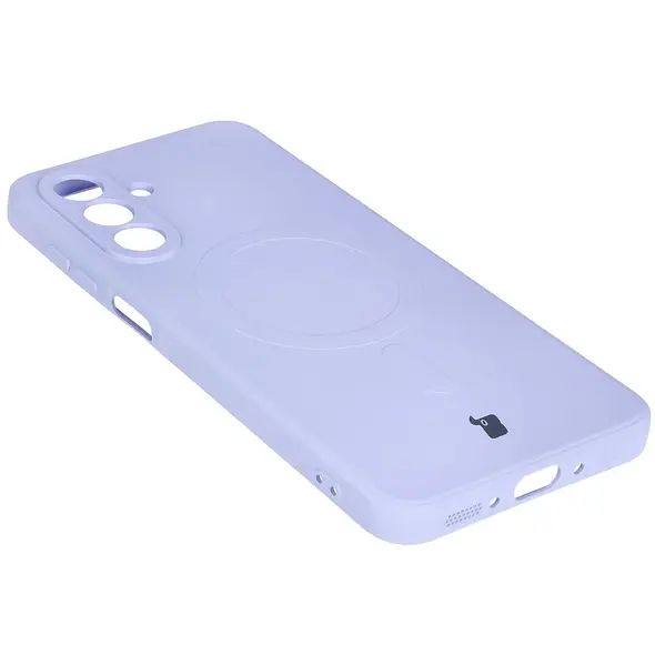 Silikonowe etui z pierścieniem magnetycznym Bizon Case Silicone Magnetic Sq do Samsung Galaxy A26 5G jasnofioletowe
