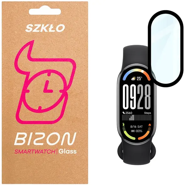 Szkło hybrydowe Bizon Glass Watch Edge Hybrid dla Xiaomi Smart Band 10 czarne