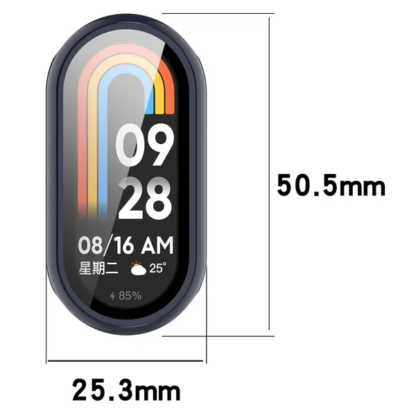 Etui ze szkłem do zegarka Bizon Case+Glass Watch do Xiaomi Smart Band 10 niebieskie