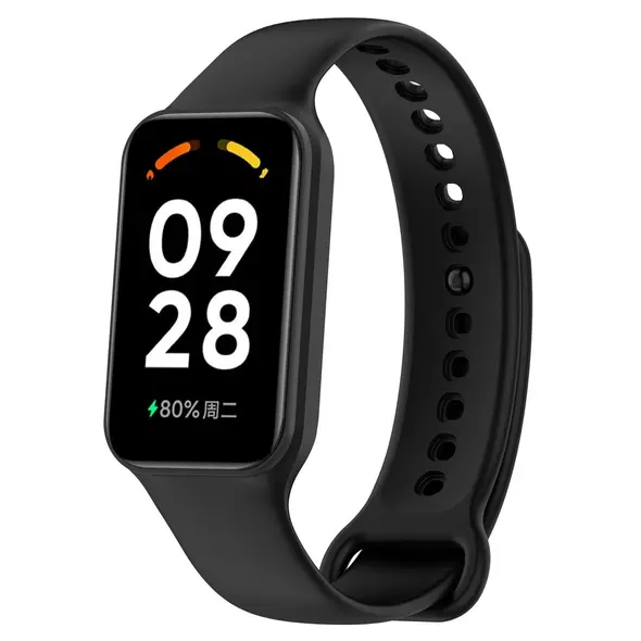 Etui z paskiem Bizon Strap + Case Watch Dots do Xiaomi Redmi Smart Band 2 / Xiaomi Mi Band 8 Active czarne