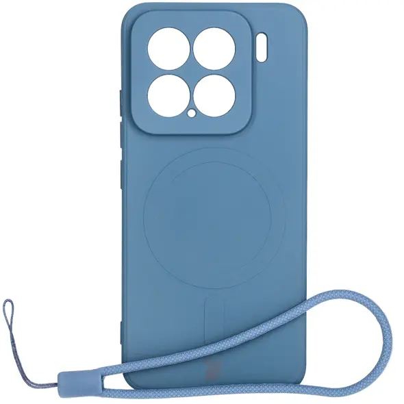 Silikonowe etui z pierścieniem magnetycznym Bizon Case Silicone Magnetic Sq do Xiaomi 15 granatowe