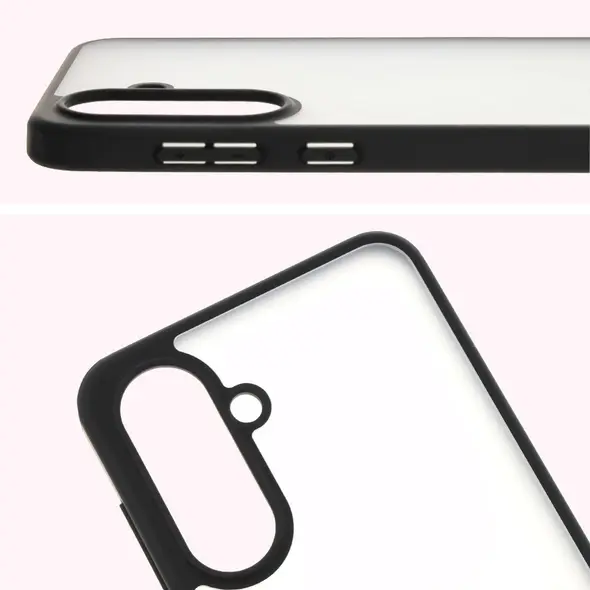 Etui Bizon Case Angelo do Samsung Galaxy A36 5G przydymione z czarną ramką