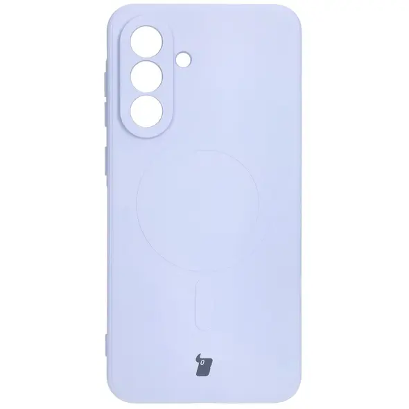 Silikonowe etui z pierścieniem magnetycznym Bizon Case Silicone Magnetic Sq do Samsung Galaxy A36 5G jasnofioletowe