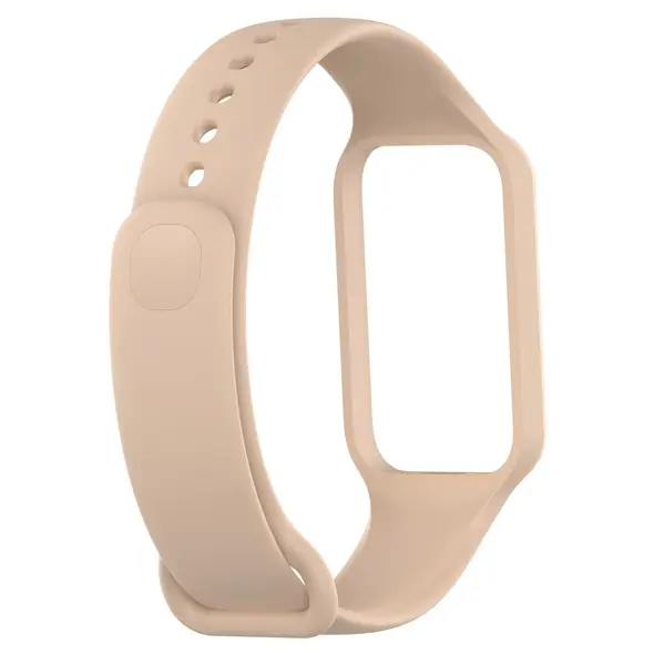 Etui z paskiem Bizon Strap + Case Watch Dots do Xiaomi Redmi Smart Band 2 / Xiaomi Mi Band 8 Active jasnoróżowe