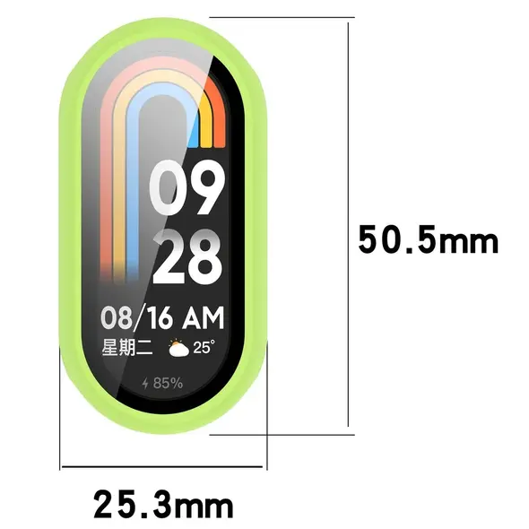 Etui ze szkłem do zegarka Bizon Case+Glass Watch do Xiaomi Smart Band 10 jasnozielone