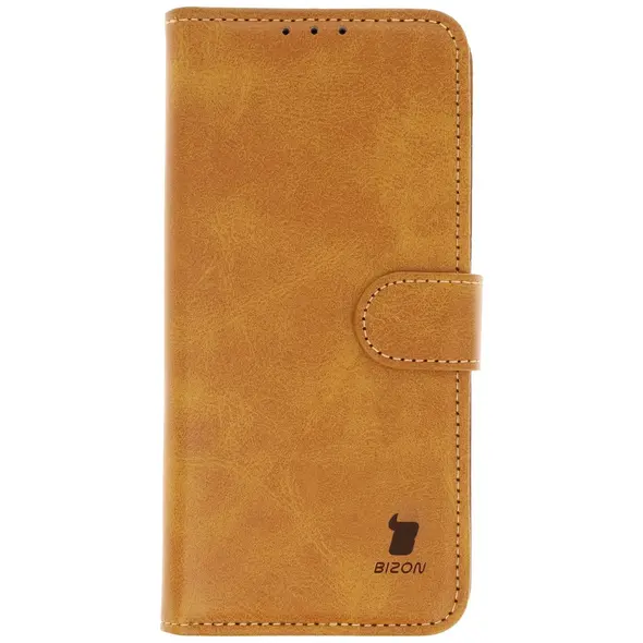Etui z klapką Bizon Case Pocket do Xiaomi 15 brązowe