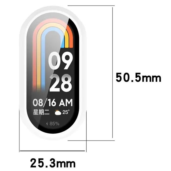 Etui ze szkłem do zegarka Bizon Case+Glass Watch do Xiaomi Smart Band 10 białe