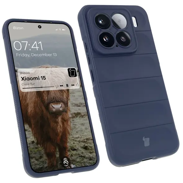 Pancerne etui Bizon Case Tur do Xiaomi 15 granatowe